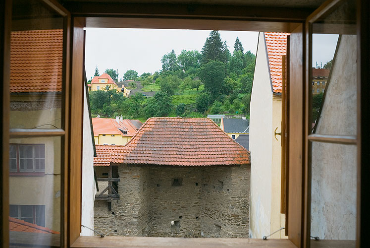 Výhled z okna, Hotel Na louži, Český Krumlov, foto: Michal Tůma
