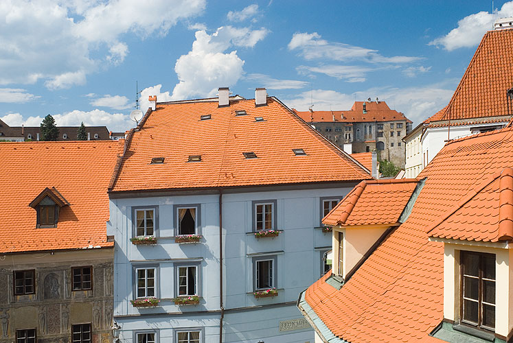 Výhled z okna, Hotel Na louži, Český Krumlov, foto: Michal Tůma